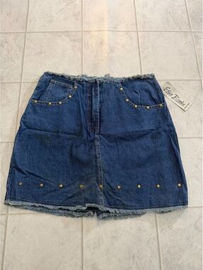 Erica Brooke Denim Skirt with Studded Detail Size Large